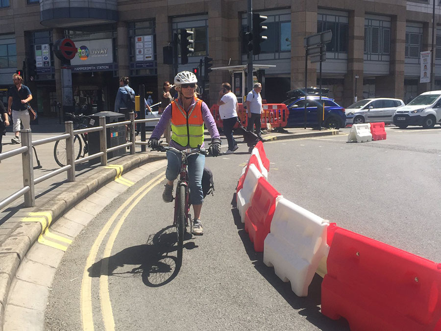 Hammersmith Broadway Temporary Cycle Lane